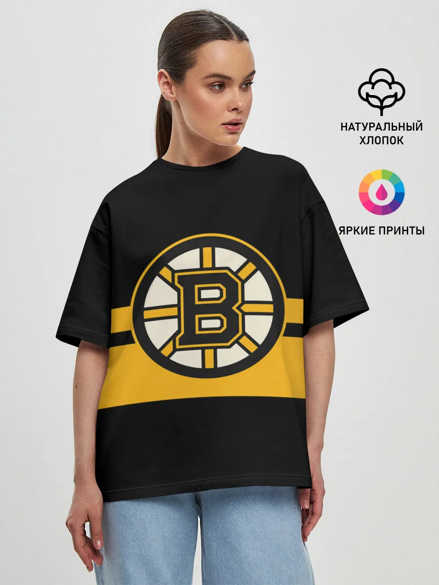 Женская футболка оверсайз / BOSTON BRUINS NHL