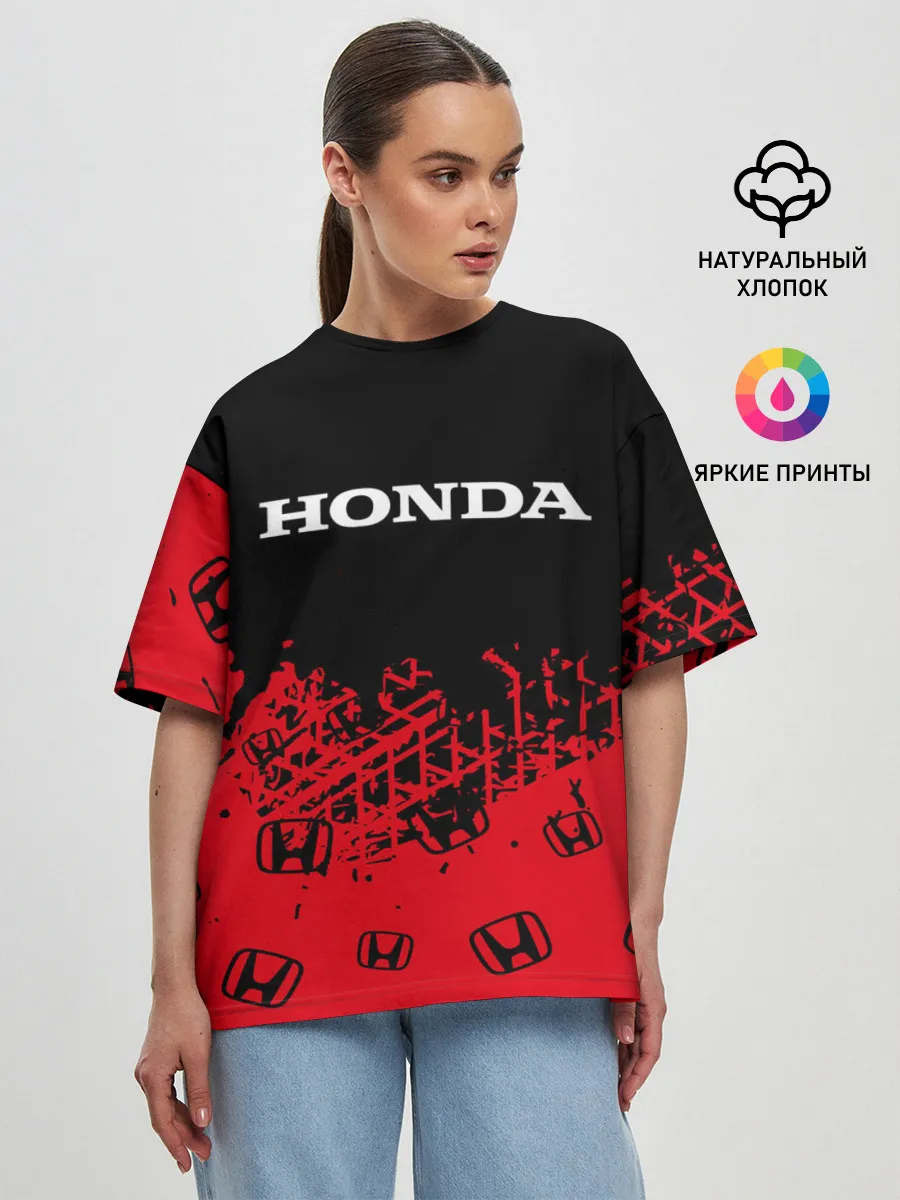 Женская футболка оверсайз / HONDA / ХОНДА