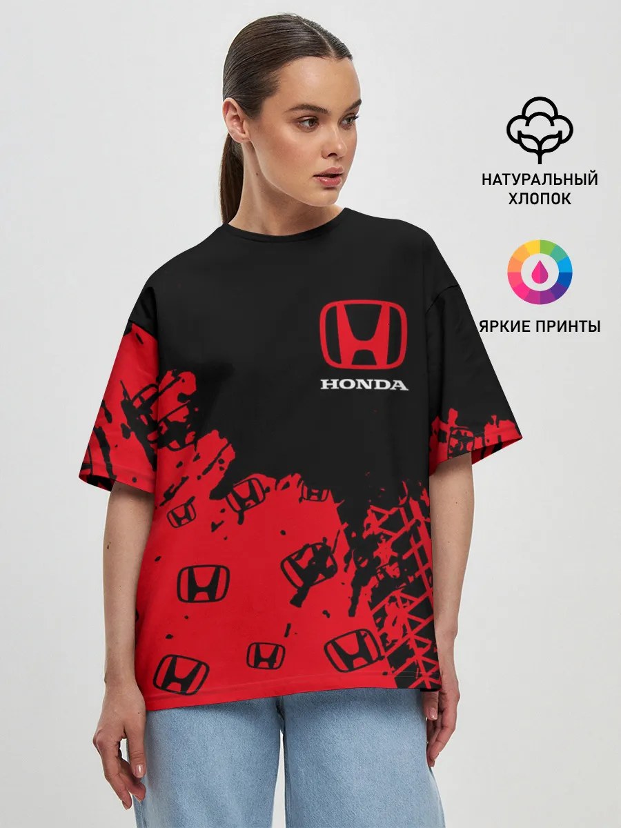 Женская футболка оверсайз / HONDA / ХОНДА