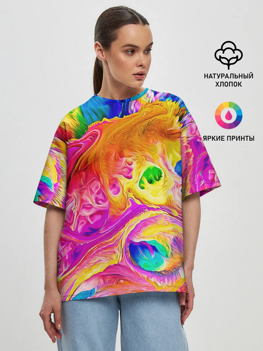 Женская футболка оверсайз / TIE DYE | ЯРКИЕ КРАСКИ