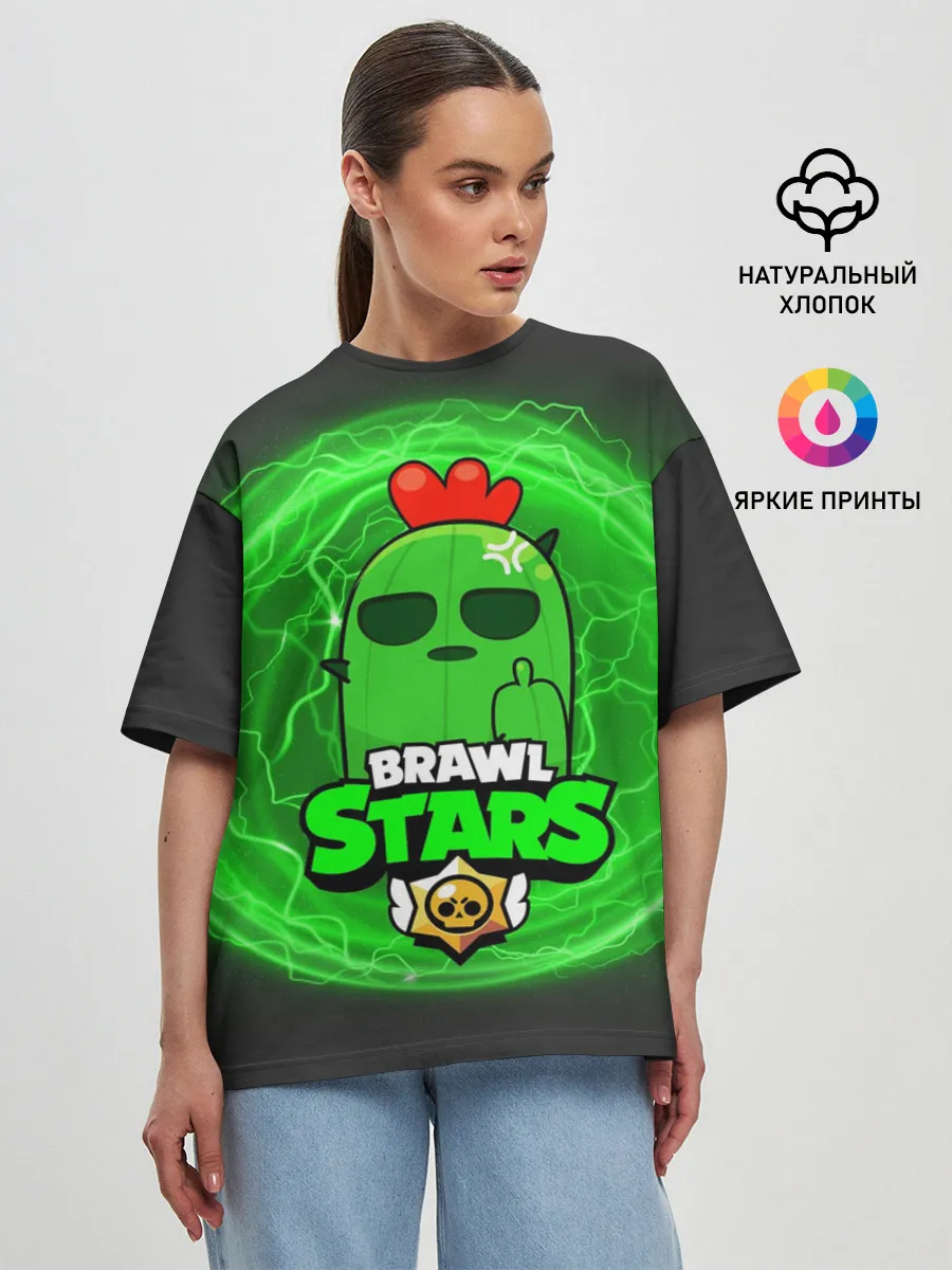 Женская футболка оверсайз / Brawl Stars SPIKE