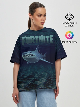 Женская футболка оверсайз / Loot Shark Fortnite