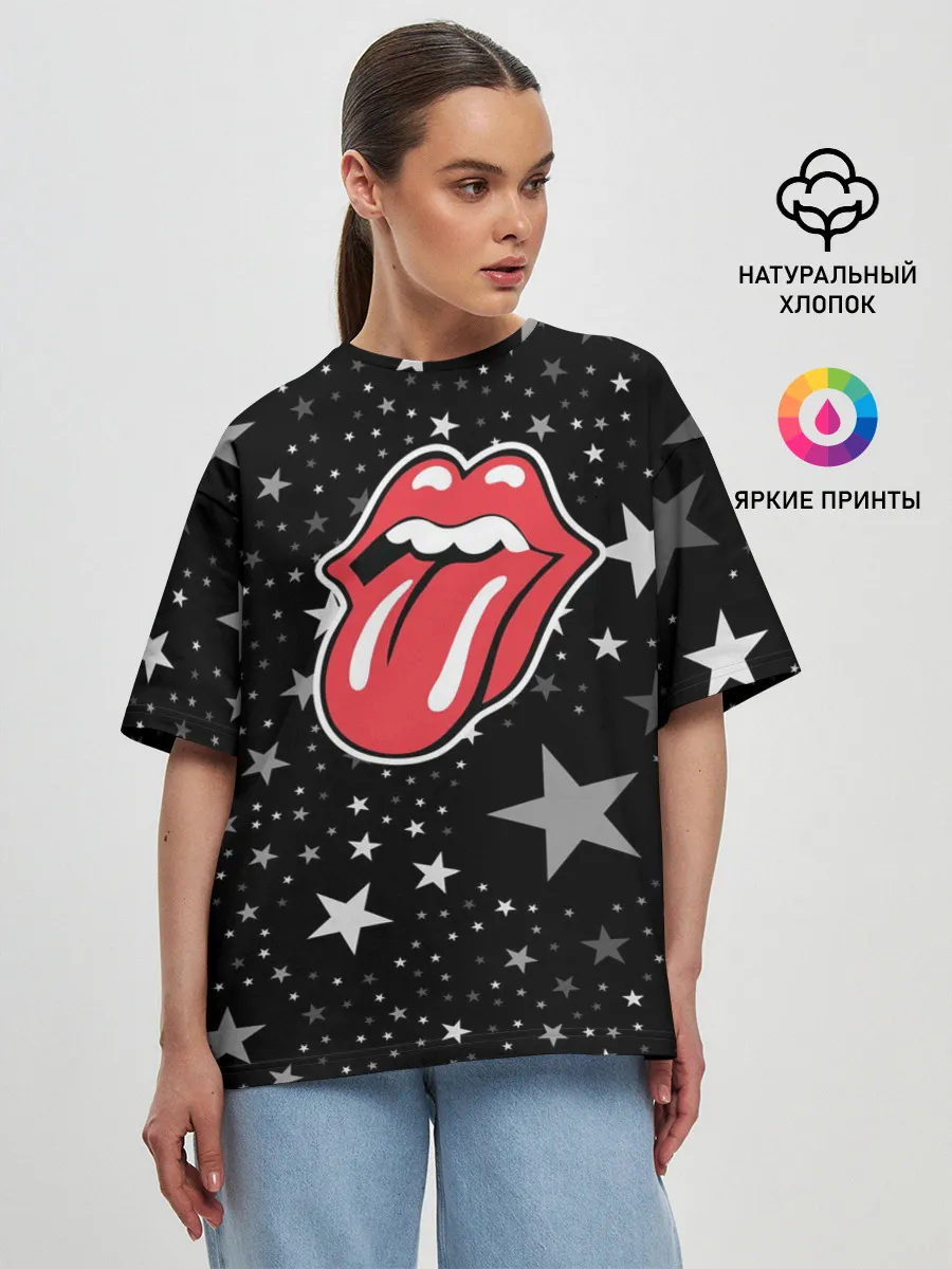 Женская футболка оверсайз / rolling stones star