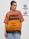 Женская футболка оверсайз / Street runner