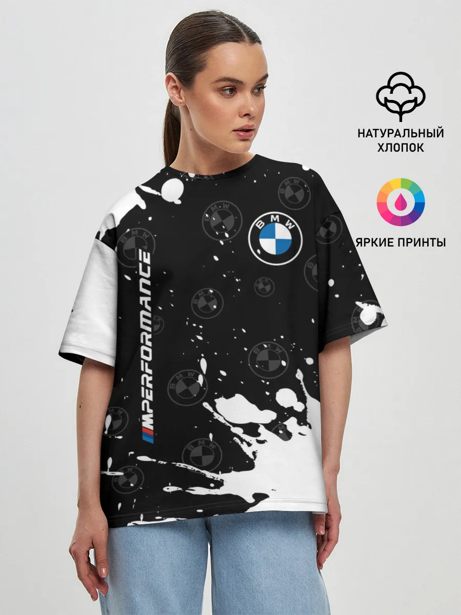 Женская футболка оверсайз / BMW / БМВ