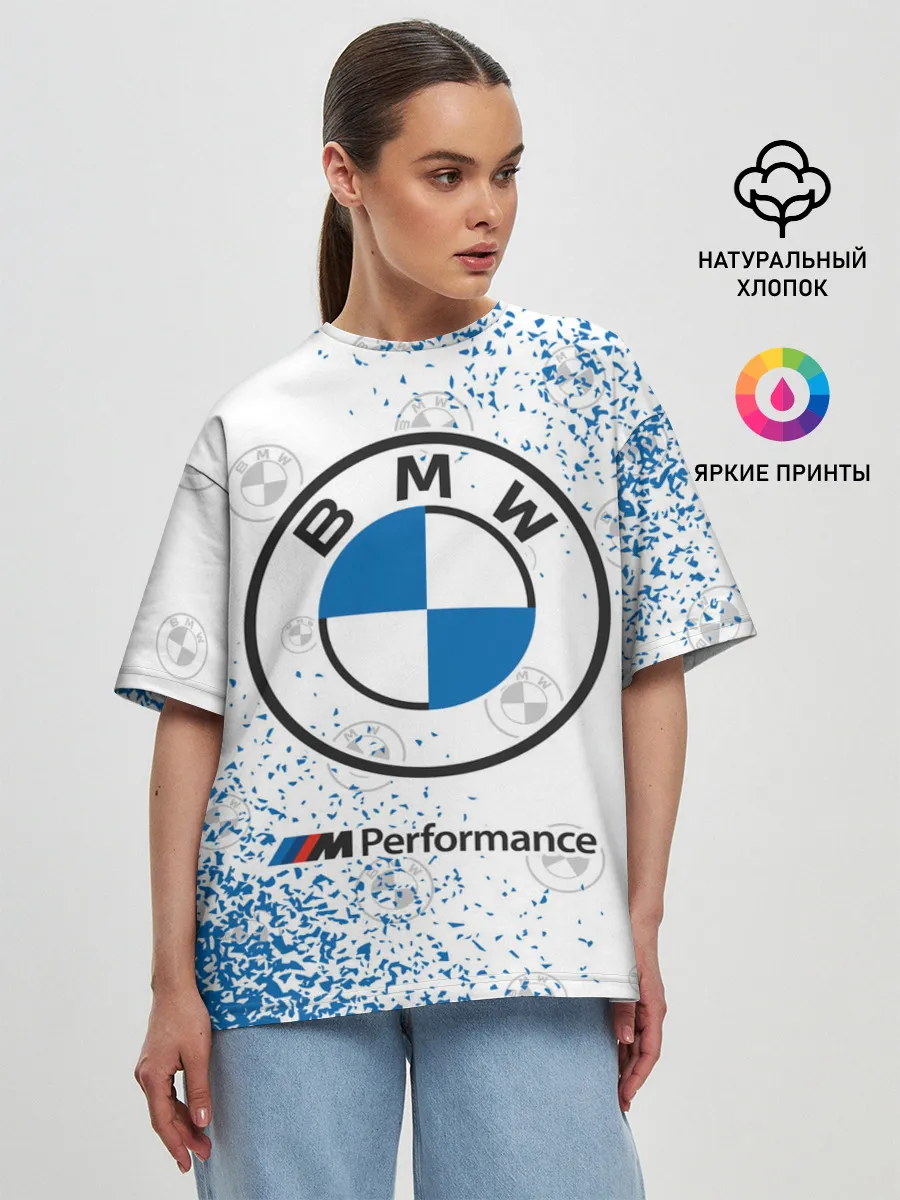 Женская футболка оверсайз / BMW / БМВ