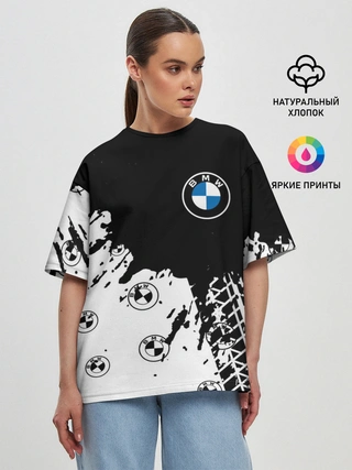 Женская футболка оверсайз / BMW / БМВ