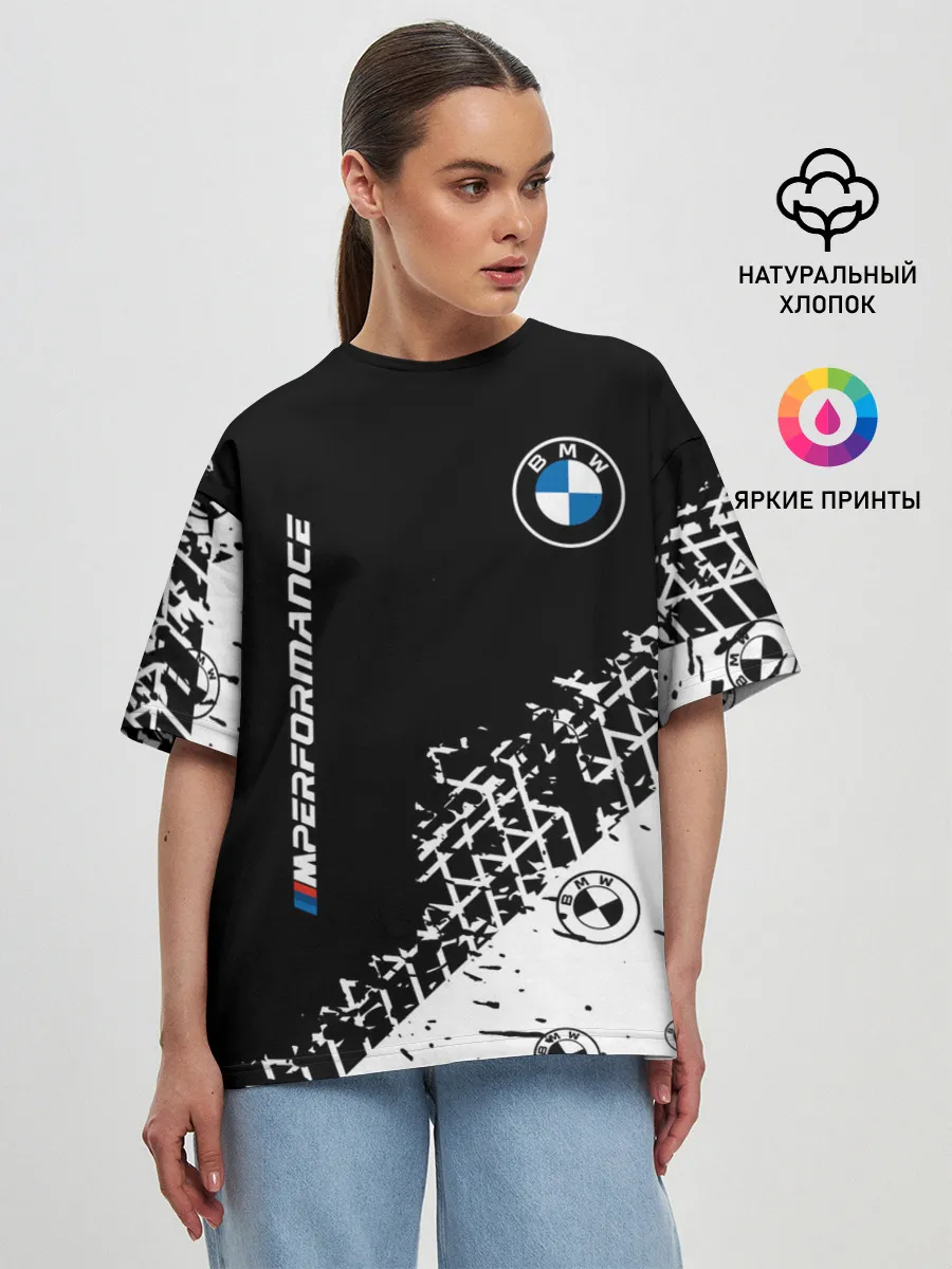 Женская футболка оверсайз / BMW / БМВ