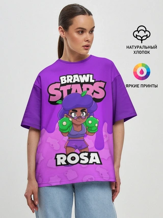 Женская футболка оверсайз / BRAWL STARS ROSA