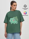 Женская футболка оверсайз / Pokemon Bulbasaur