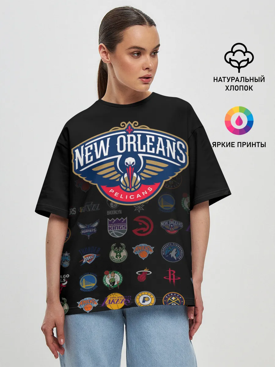 Женская футболка оверсайз / New Orleans Pelicans (1)