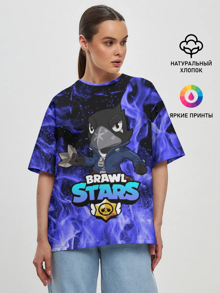 Женская футболка оверсайз / Brawl Stars CROW