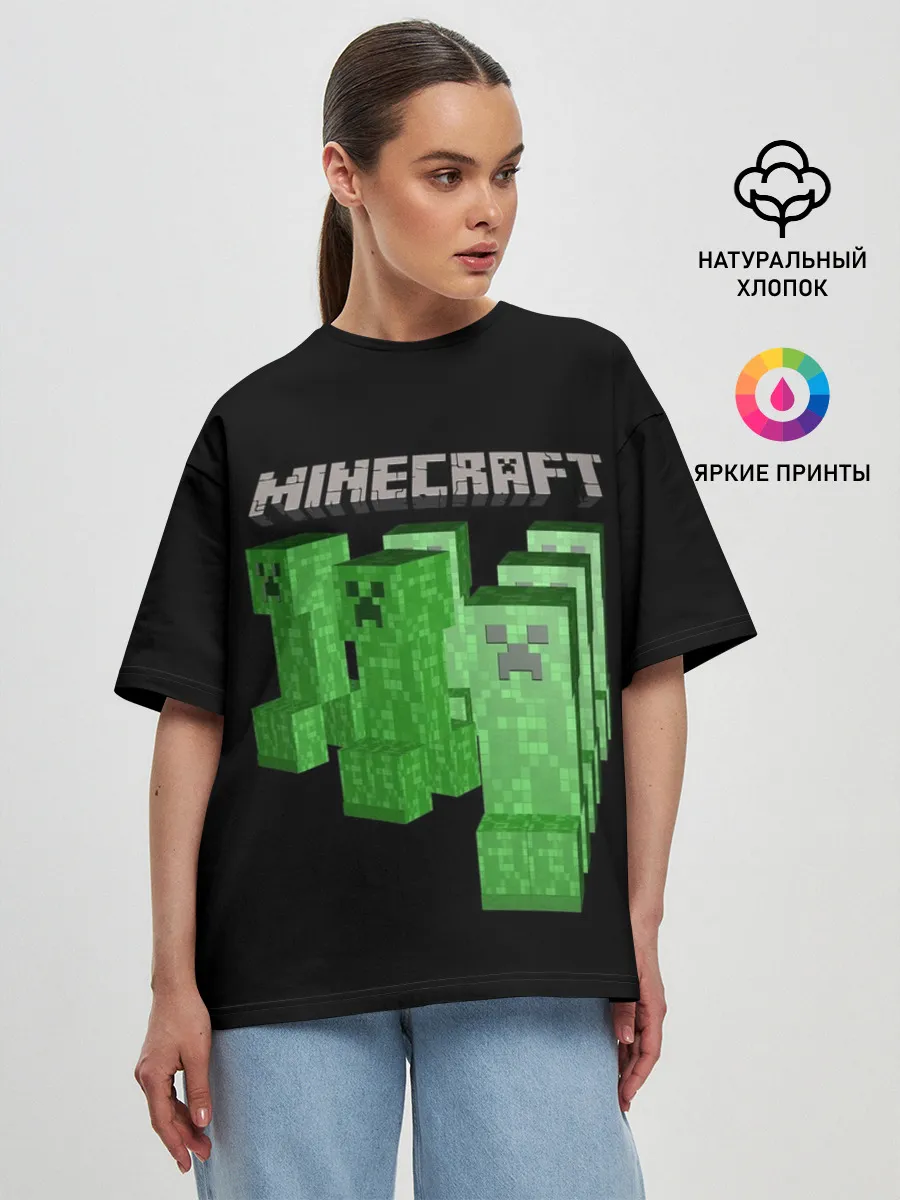 Женская футболка оверсайз / MINECRAFT CREEPER