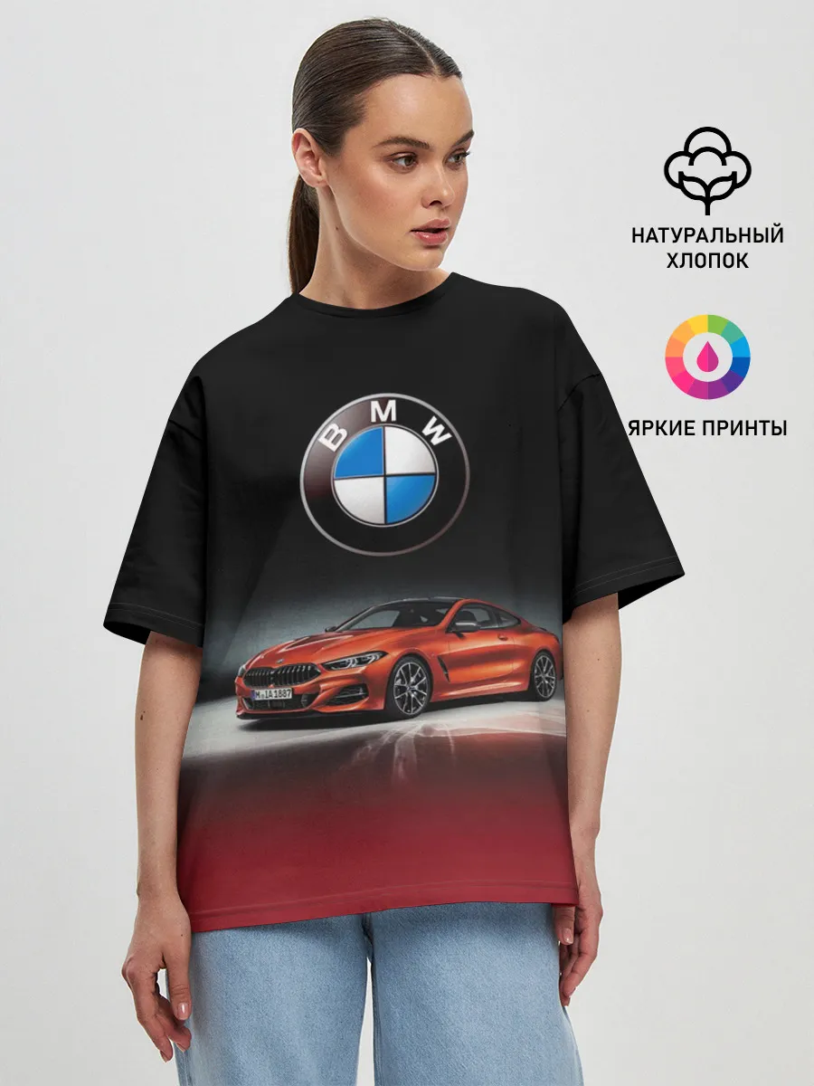 Женская футболка оверсайз / BMW