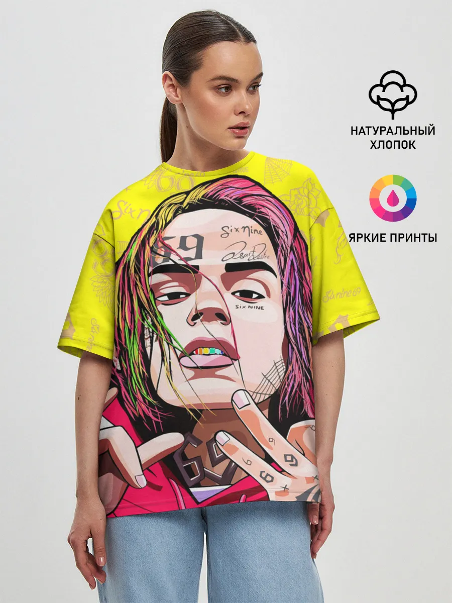 Женская футболка оверсайз / 6IX9INE