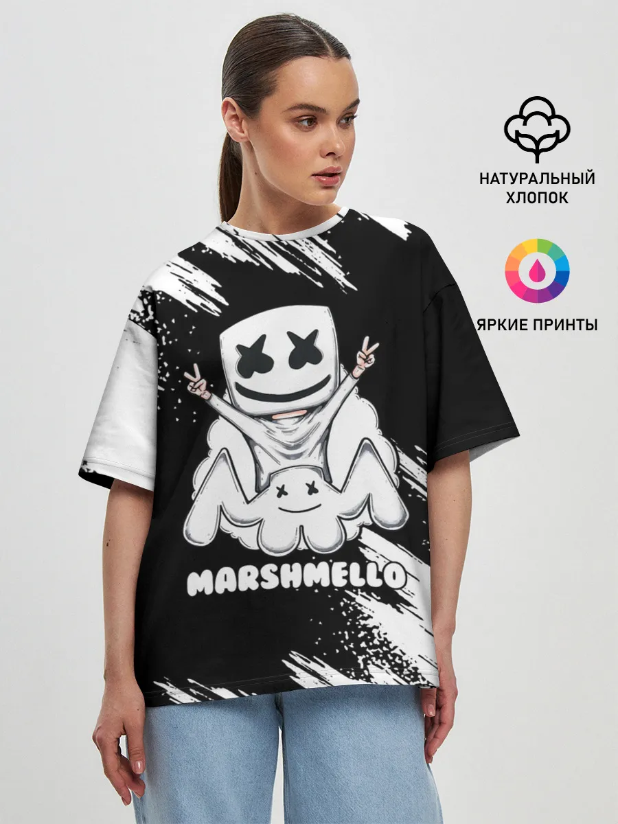 Женская футболка оверсайз / MARSHMELLO