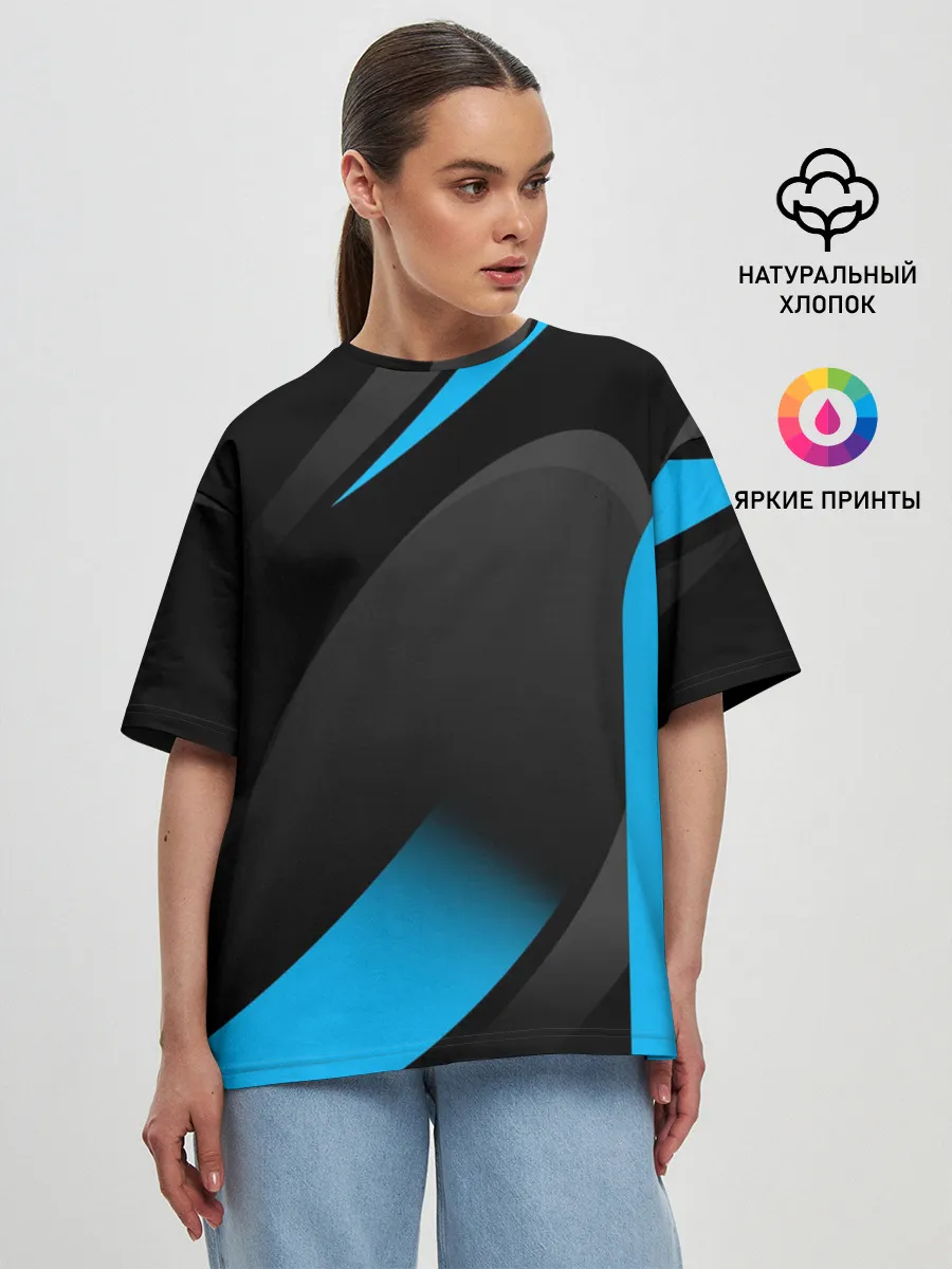 Женская футболка оверсайз / SPORT WEAR BLUE