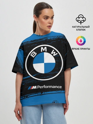 Женская футболка оверсайз / BMW / БМВ