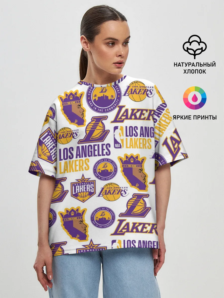 Женская футболка оверсайз / LAKERS LOGO