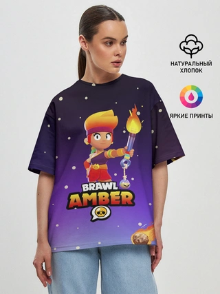 Женская футболка оверсайз / BRAWL STARS AMBER.