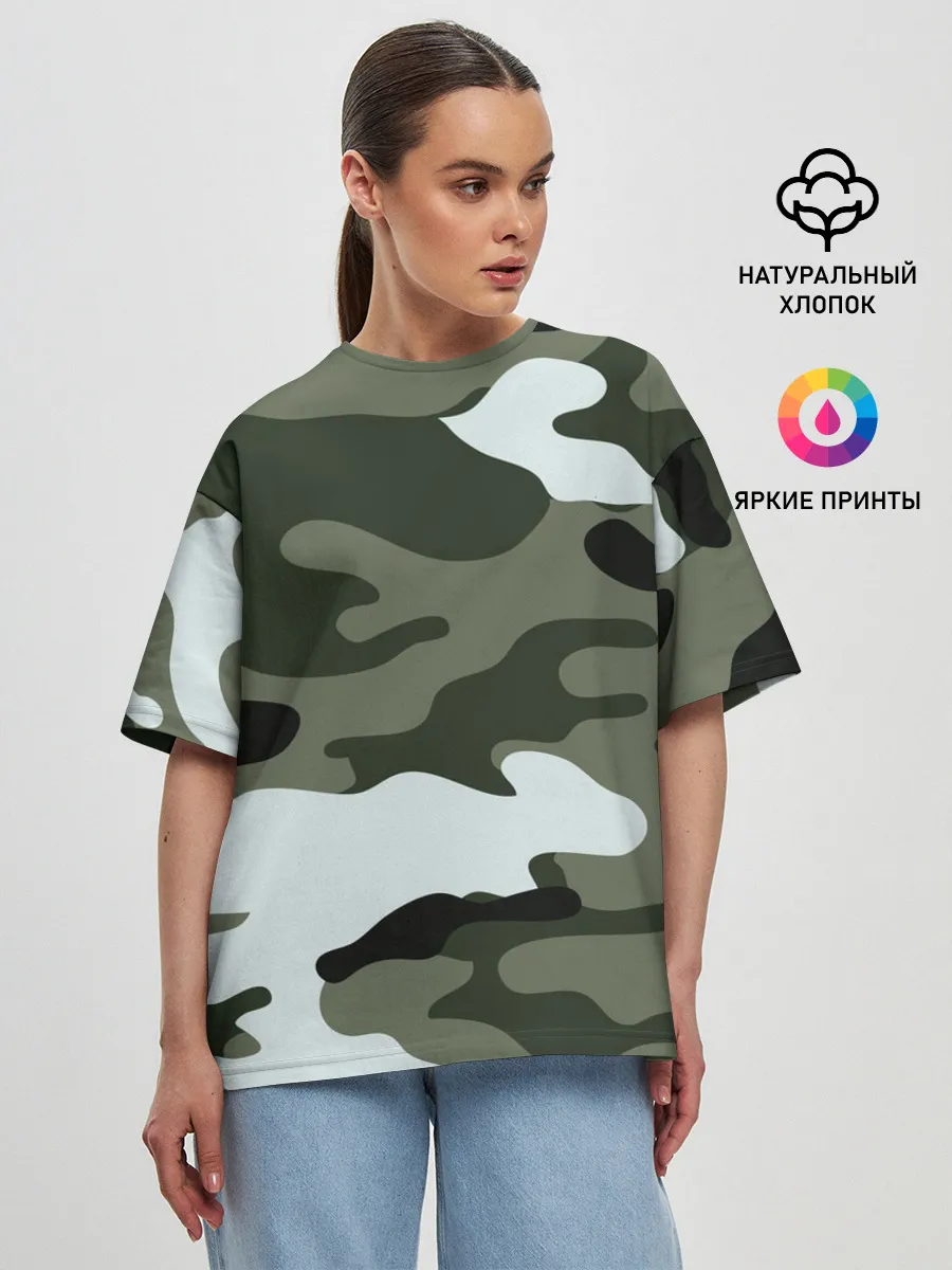 Женская футболка оверсайз / camouflage 2