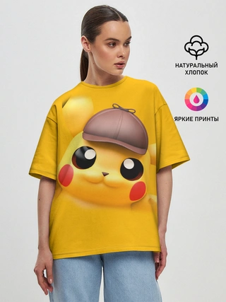 Женская футболка оверсайз / Pikachu Pika Pika