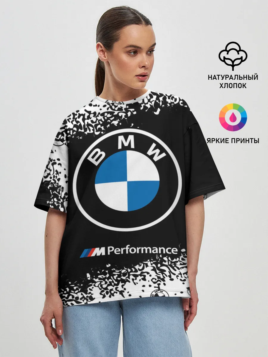 Женская футболка оверсайз / BMW / БМВ