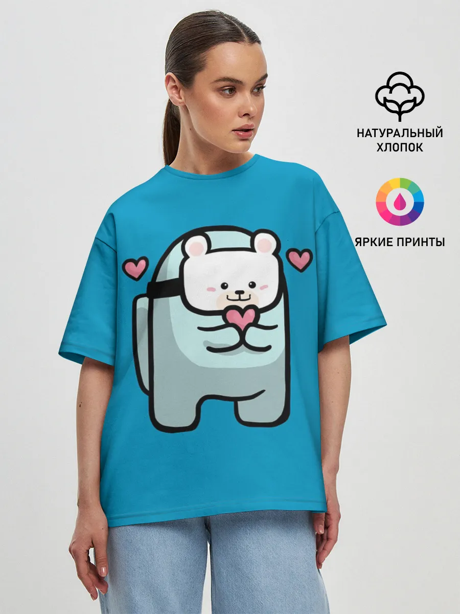 Женская футболка оверсайз / Nyan Cat (Among Us)