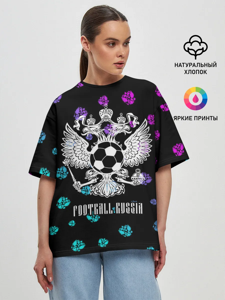 Женская футболка оверсайз / FOOTBALL RUSSIA / Футбол