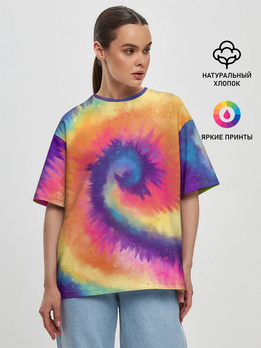 Женская футболка оверсайз / TIE-DYE MULTICOLOR