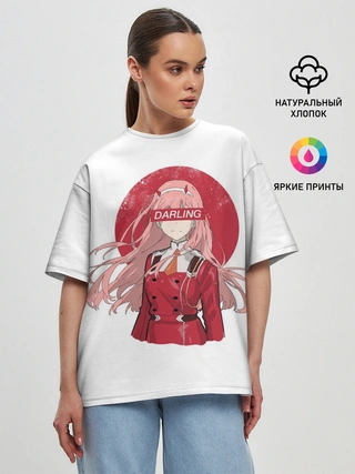 Женская футболка оверсайз / Darling Zero Two White