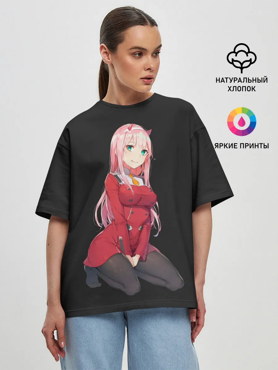 Женская футболка оверсайз / Прекрасная Zero Two