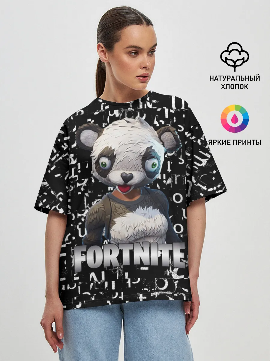 Женская футболка оверсайз / Fortnite | Panda