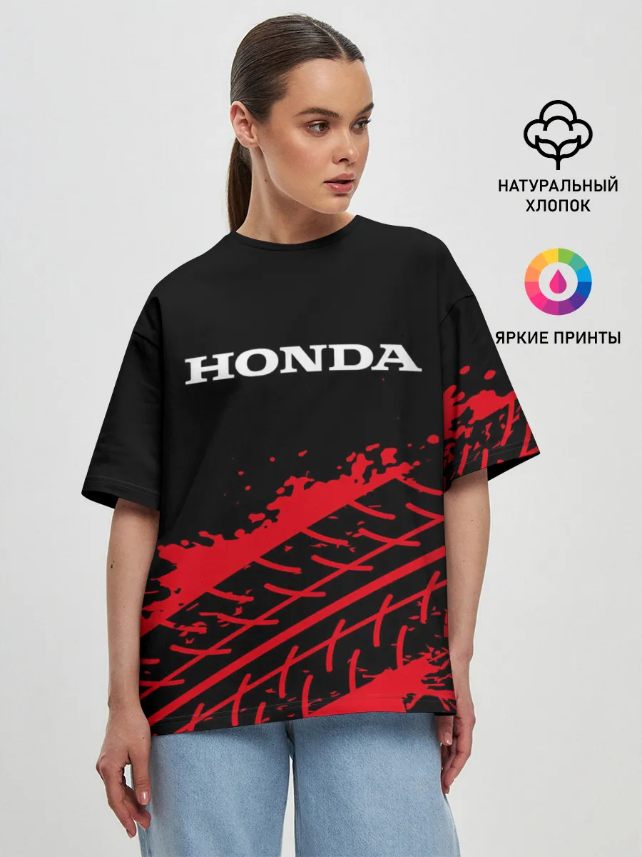 Женская футболка оверсайз / HONDA / ХОНДА