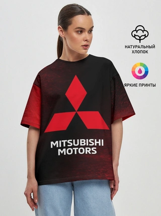 Женская футболка оверсайз / MITSUBISHI / МИТСУБИСИ