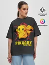 Женская футболка оверсайз / Pikachu Pika Pika