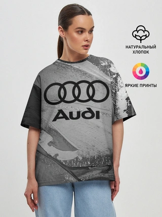 Женская футболка оверсайз / AUDI / АУДИ