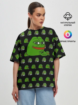 Женская футболка оверсайз / Frog Pepe