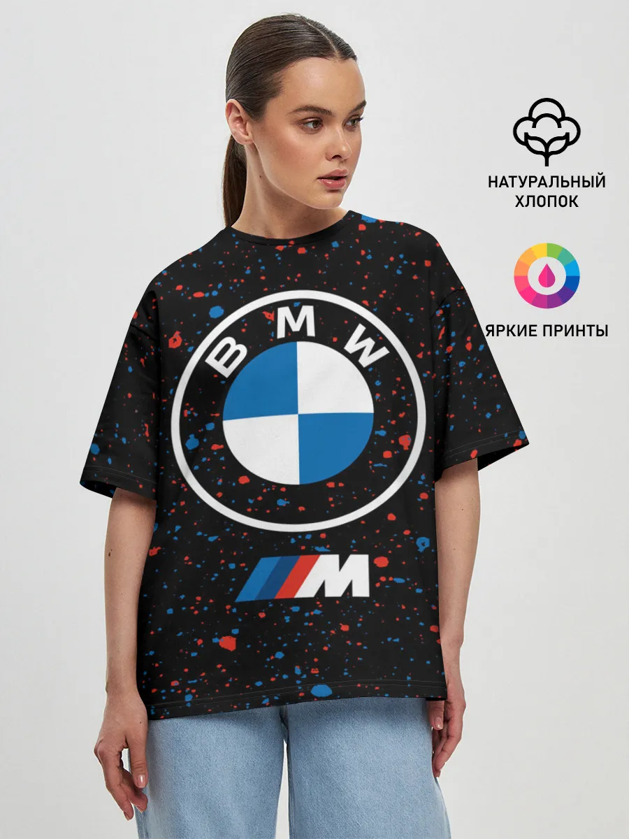 Женская футболка оверсайз / BMW / БМВ