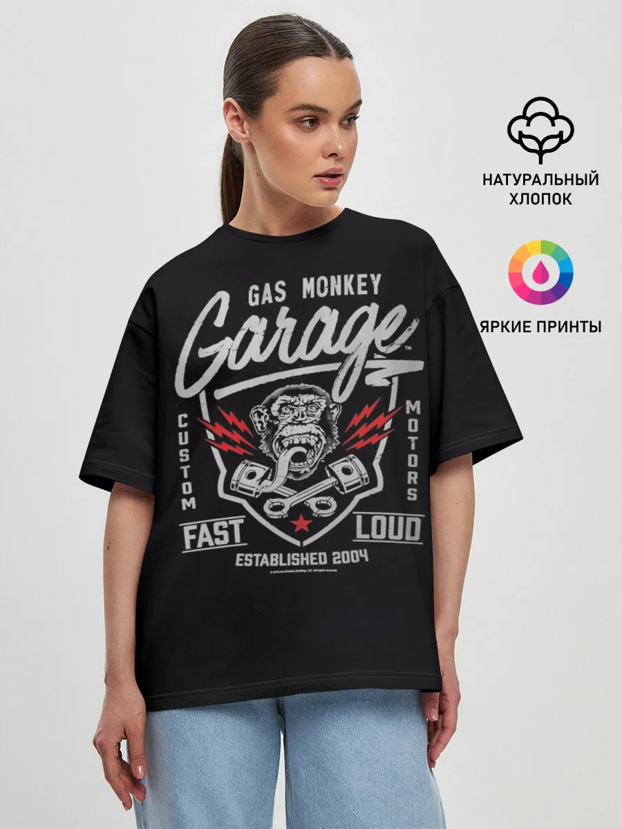 Женская футболка оверсайз / Gas Monkey Garage