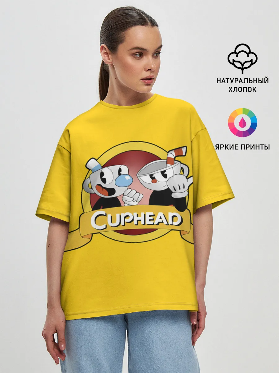 Женская футболка оверсайз / CUPHEAD / КАПХЕД.