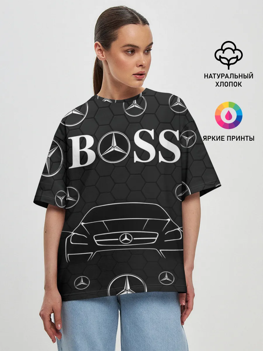 Женская футболка оверсайз / BOSS MERCEDES-BENZ