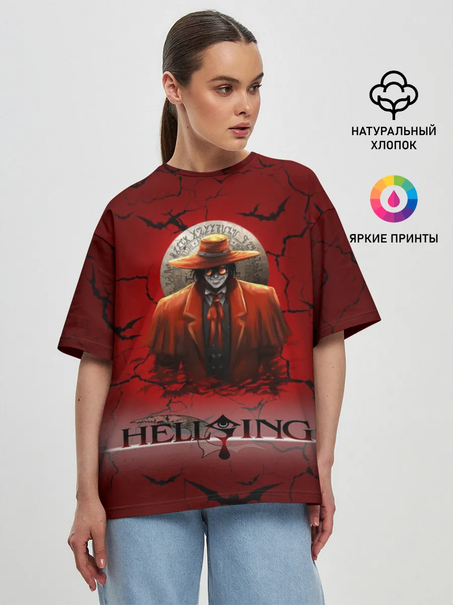 Женская футболка оверсайз / HELLSING $$$