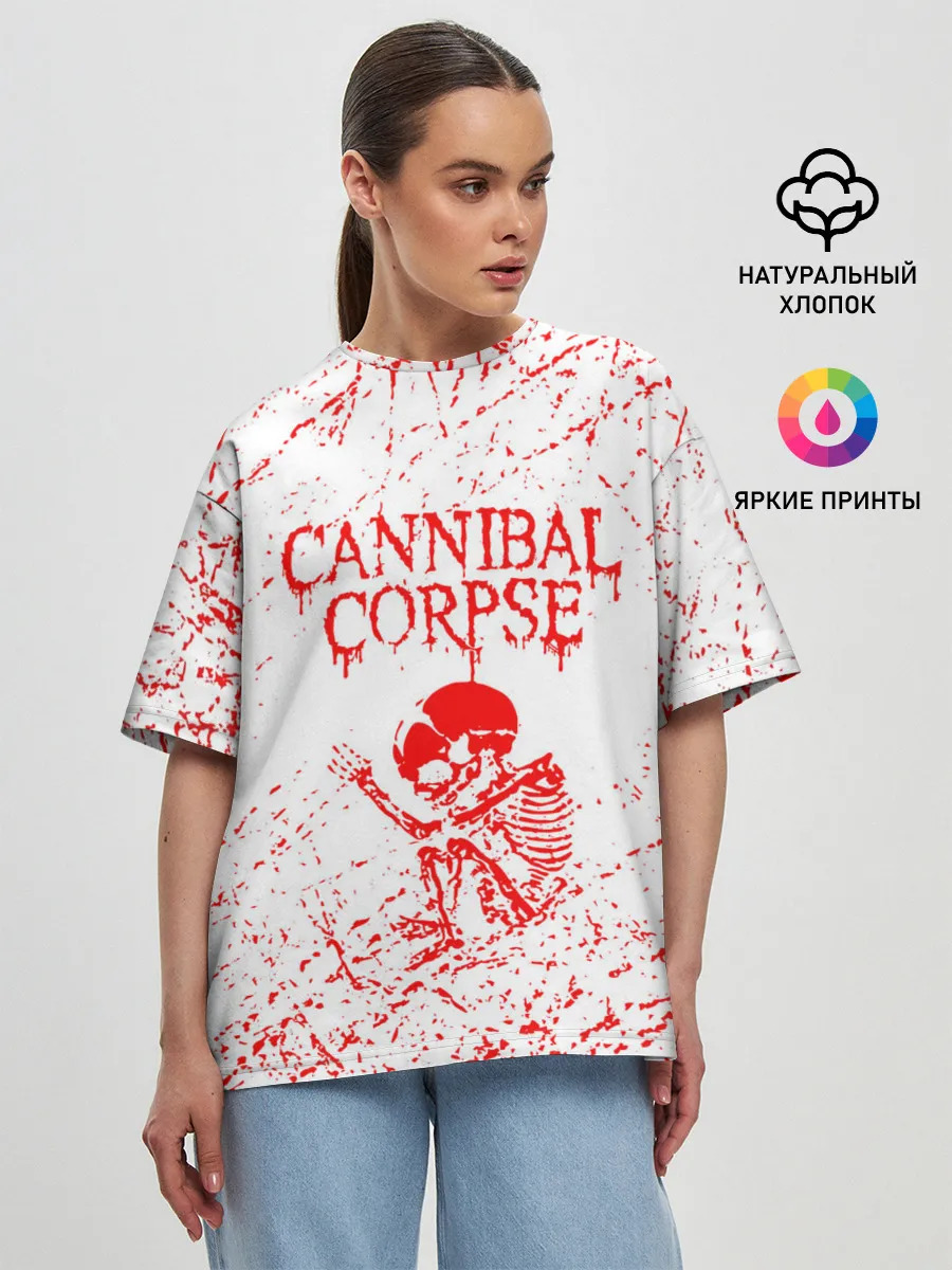 Женская футболка оверсайз / cannibal corpse