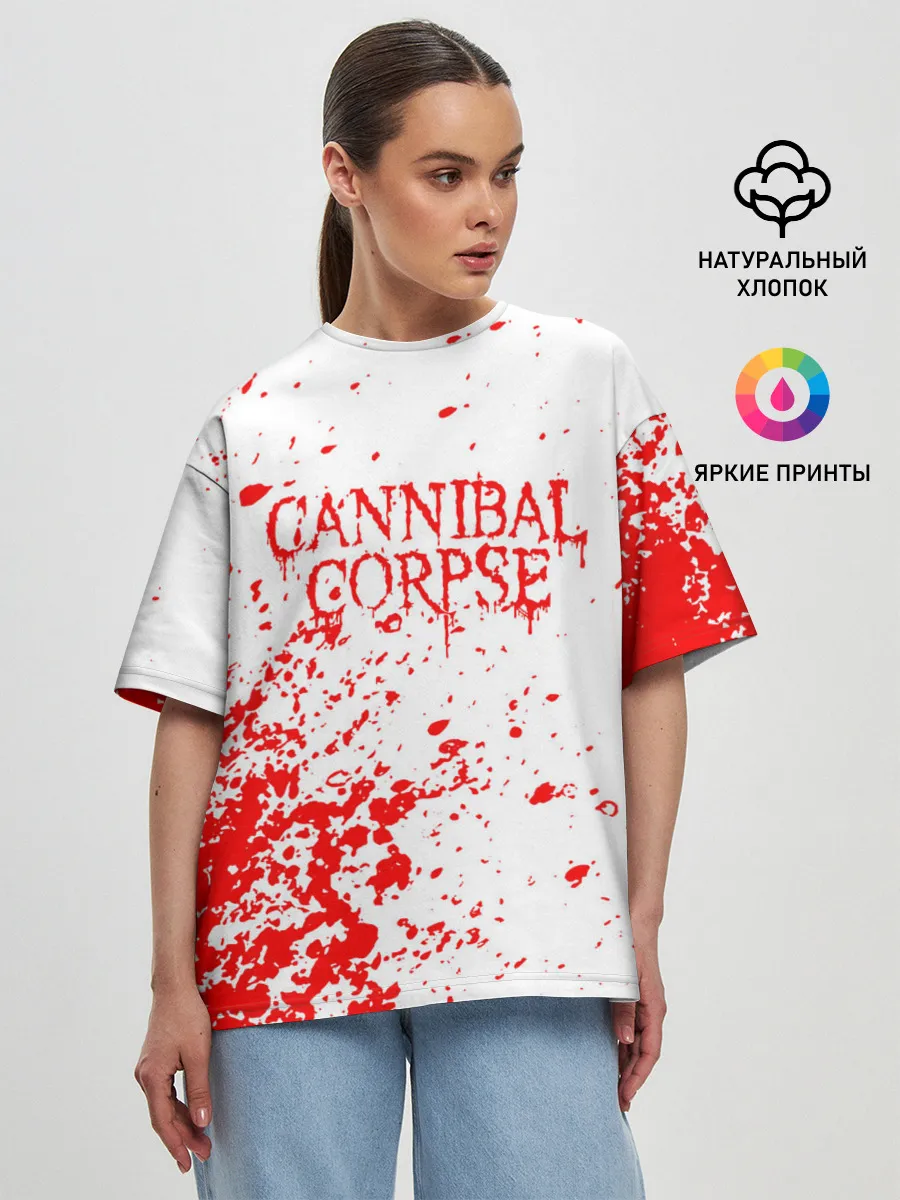 Женская футболка оверсайз / cannibal corpse.