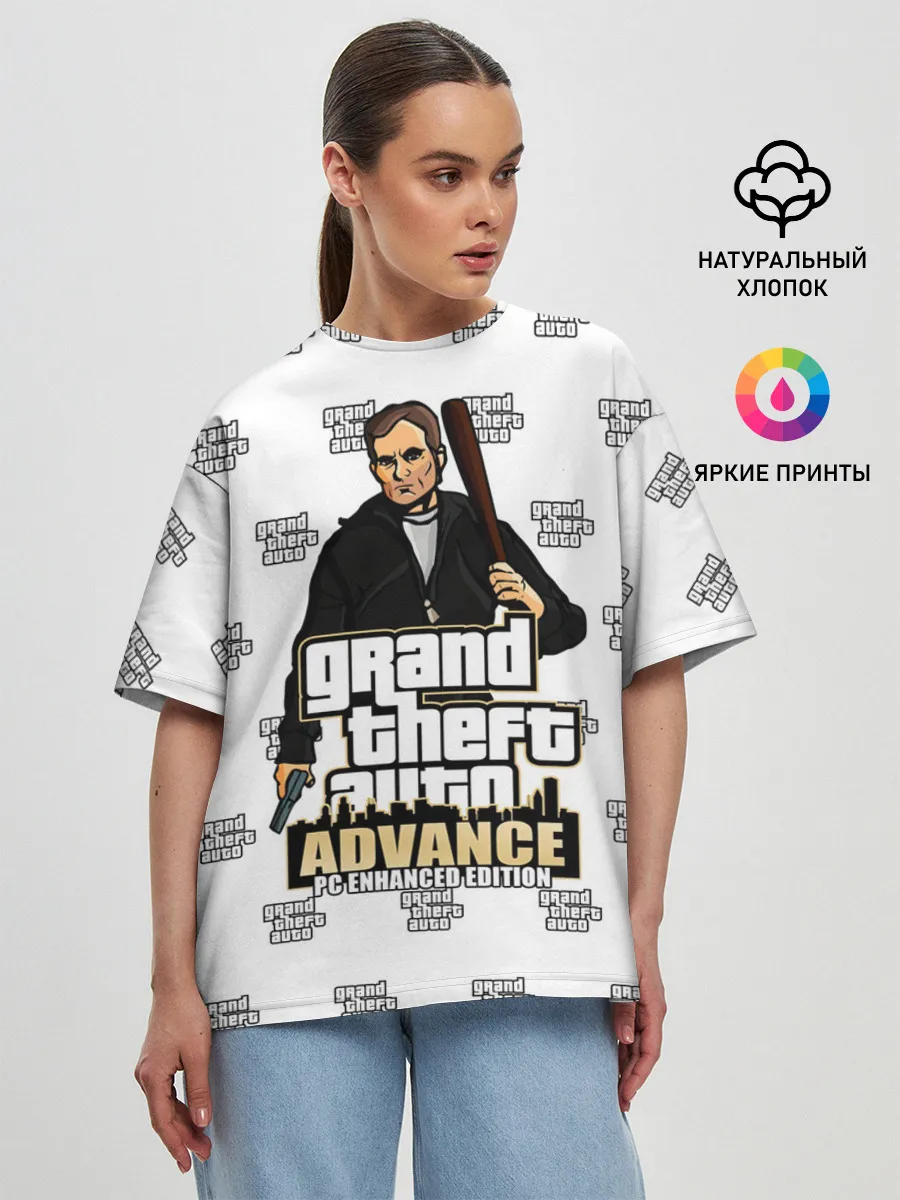 Женская футболка оверсайз / Grand Theft Auto ADVANCE