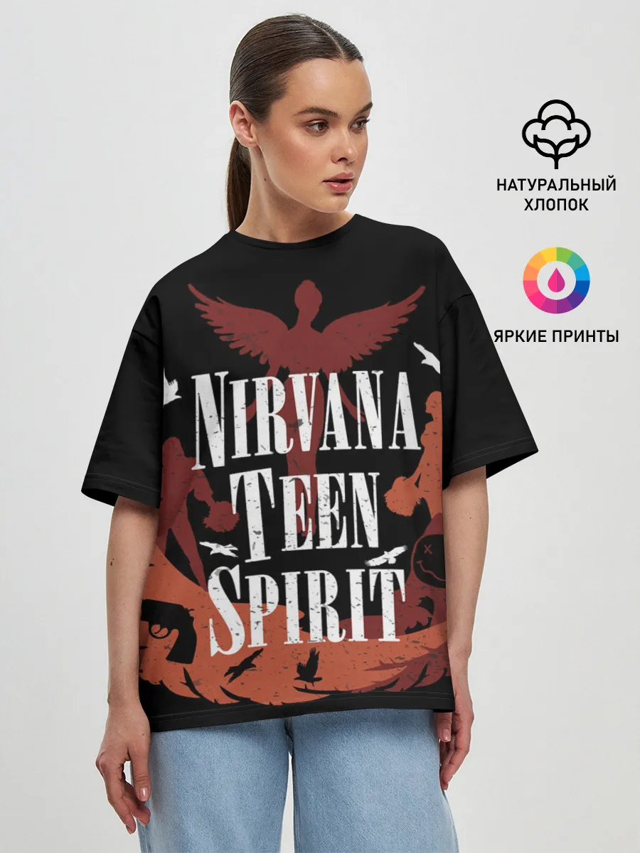 Женская футболка оверсайз / NIRVANA TEEN SPIRIT