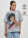 Женская футболка оверсайз / Logo and Mikasa