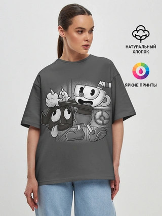 Женская футболка оверсайз / CUPHEAD