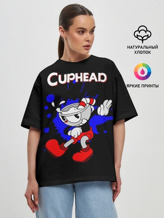 Женская футболка оверсайз / Cuphead